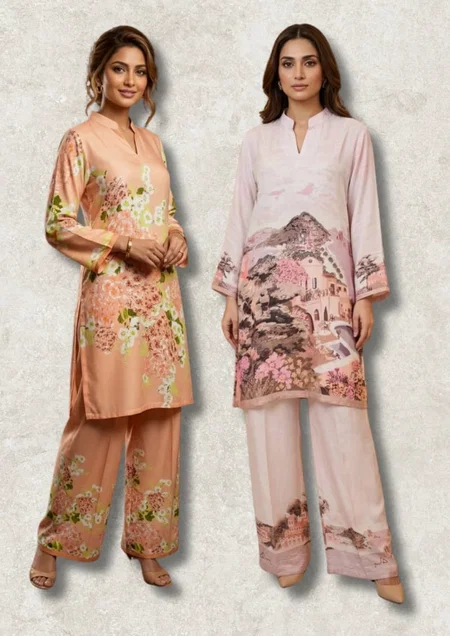 Natural Twill Co Ord Set Volume 1 By Jisha Viscose Twill Co Ord Set